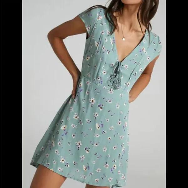Showpo Secret Cure Mini Dress Mint floral 14 - Image 2
