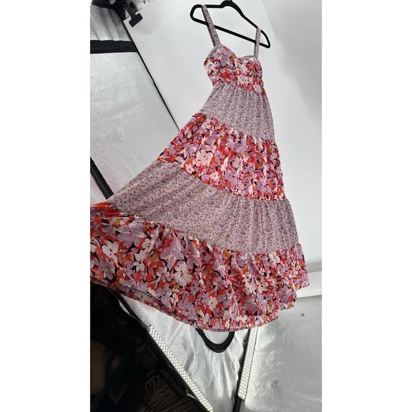 Band of Gypsies tiered adjustable maxi dress summer bohemian cottagecore size S - Image 4