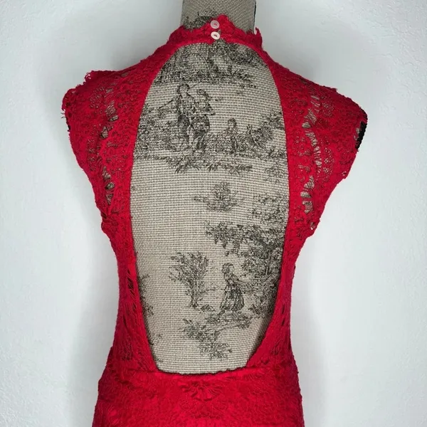 Free People FP Intimately Red Daydream Lace Bodycon Dress SMALL - Image 8