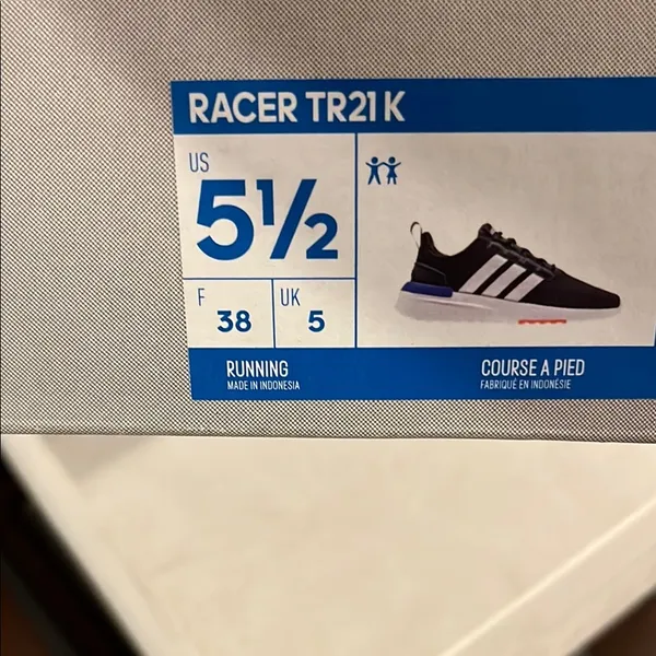Adidas Black and White Shoes with Blue and Red Details - Image 10