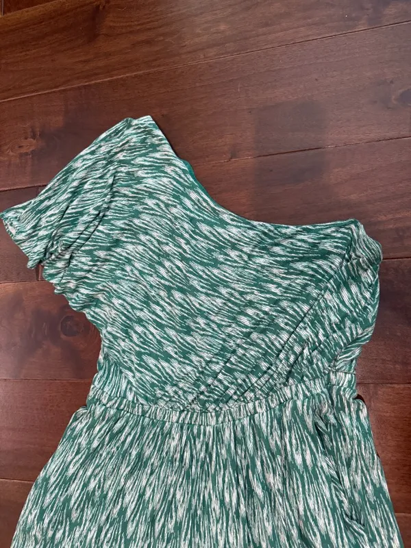 Anthropologie Maeve Jamie Wide Leg Jumpsuit Green Print Size Medium - Image 5