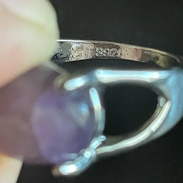 Purple amethyst S925 silver ring size 8 - Image 8