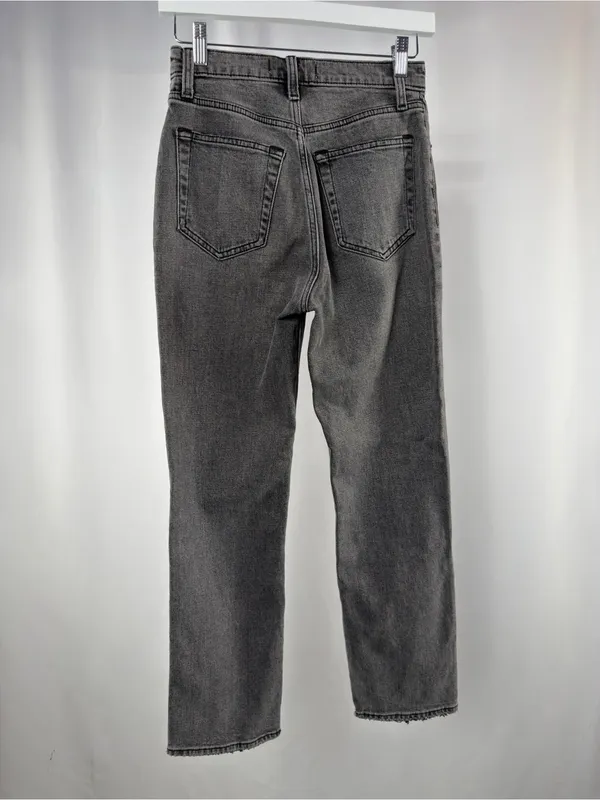 Abercrombie & Fitch The Ankle Straight Ultra High-Rise in Gray Wash Jeans Size 0 - Image 4