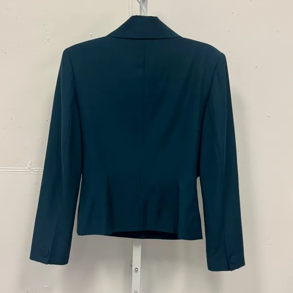 Vintage Myrene de Premonville Paris Vintage Teal Blue Structured Blazer Jacket - Image 2