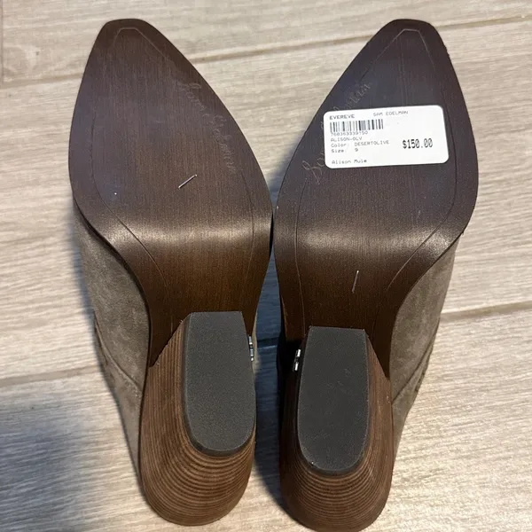 Sam Edelman Allison Taupe‎ Suede Braided Pointed Toe Cone Heel Mules WomansSz 9 - Image 13