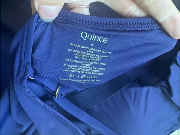 NWT Quince Cami one piece swimsuit deep navy extra large - Image 5