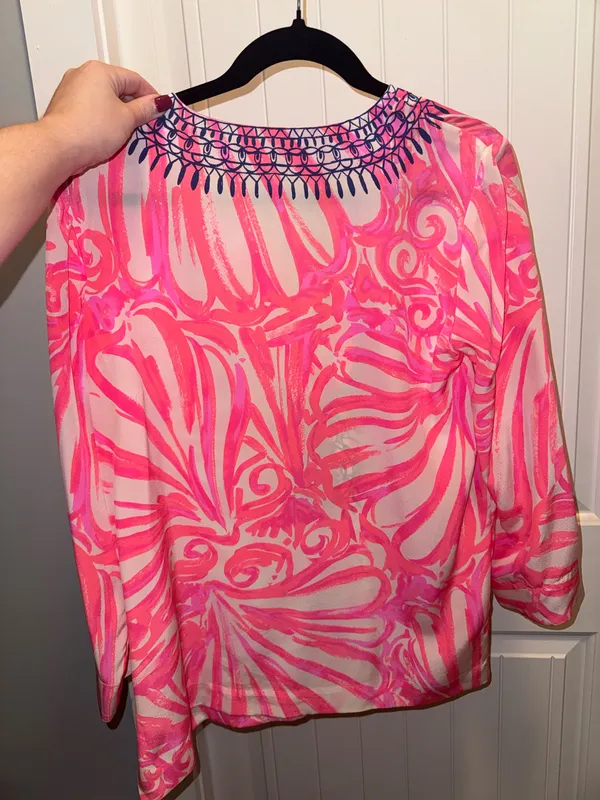 Lilly Pulitzer–style embroidered tunic/top - Image 3