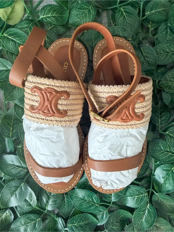 & Other Stories Tan Woven Leather Band Sandals - Image 4