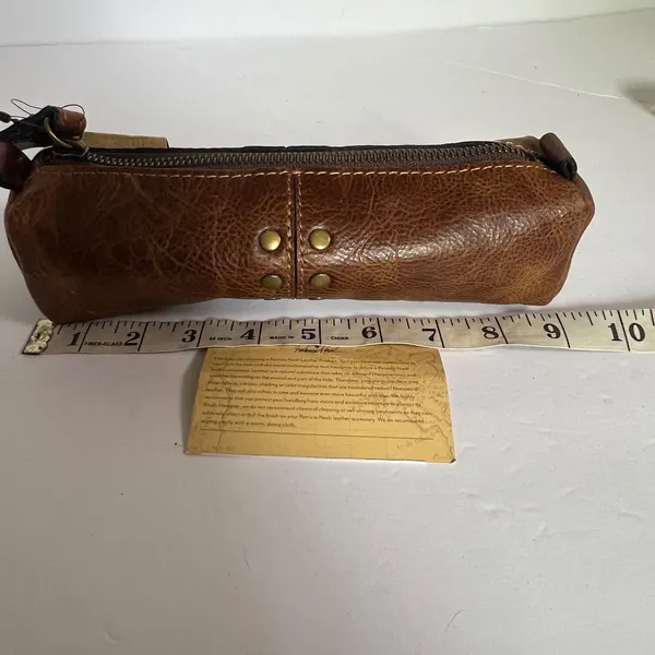Patricia Nash Isla‎ Cosmetic Case Womens Cognac Distressed Vintage Leather Pouch - Image 13