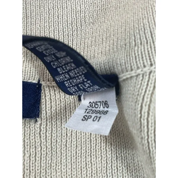 Vintage 2001 GAP Polo Tennis Knit Sweater XL Beige Short Sleeve Preppy Y2K NWT - Image 10