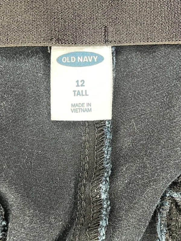Old Navy Crop Ankle Pants Black Sid Zip Split Hem Sz 12 Tall - Image 4