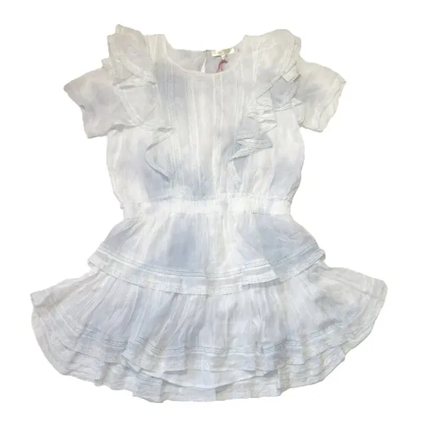 NWT LoveShackFancy Natasha Mini in Bedroom Blue Hand Dye Ruffle Viscose Dress L - Image 6