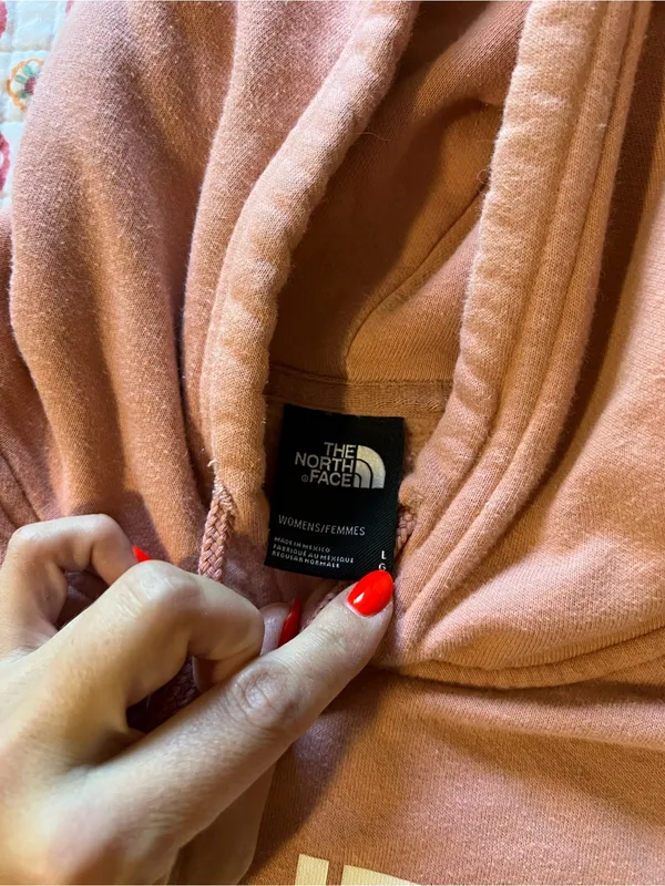 The North Face Light Muave Pink Hoodie Sweatshirt size Large - Image 3