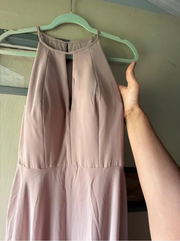 After Six Pale Blush Halter Maxi Gown - Image 2