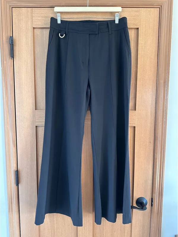 Zimmermann Wool Blend Woven Wide-Leg Pants Trousers in Black Women’s sz 4 Large - Image 12