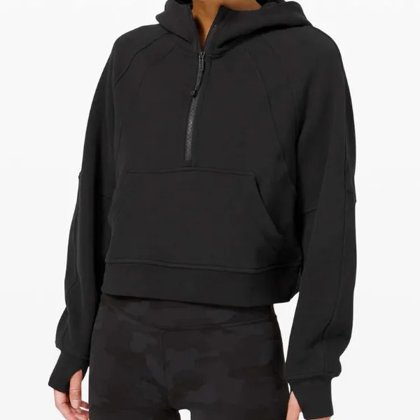 Lululemon Scuba Oversized 1/2 Zip Hoodie Black - Image 3