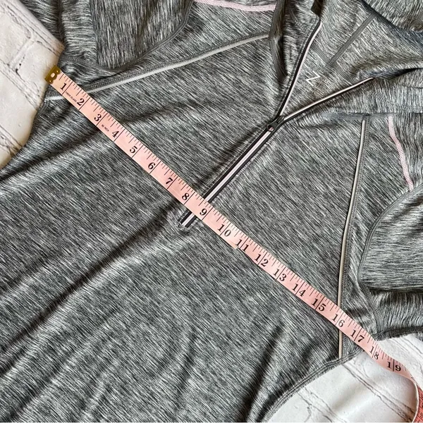 Z By Zella Hoodie Shirt Womens Medium Gray Reflective Running Outdoor 1/4 Zip - Image 4