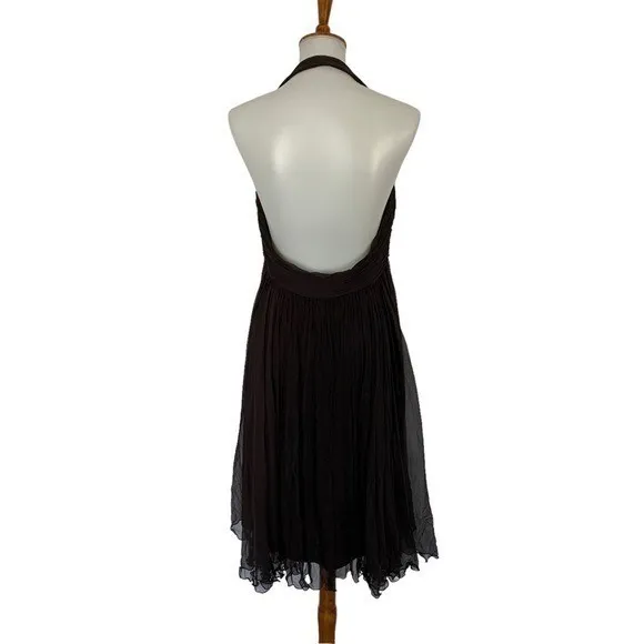 Demi Lune 10‎ Brown 100 Percent Silk Dress Sleeveless NWT Formal Luxe Resort - Image 5