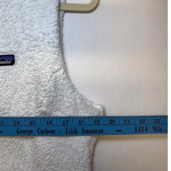Patagonia Los‎ Gatos Fleece Vest Womens Large White Full Zip High Pile 25216 - Image 7