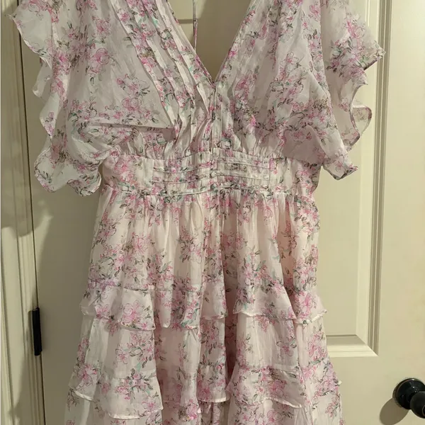 Vestique Light Pink Floral Mini Dress - Image 2