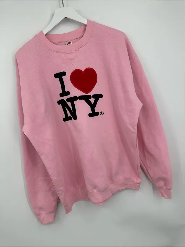 American Vintage Vintage Y2K I Love New York Pink Sweatshirt Size XL Streetwear Baggy - Image 2