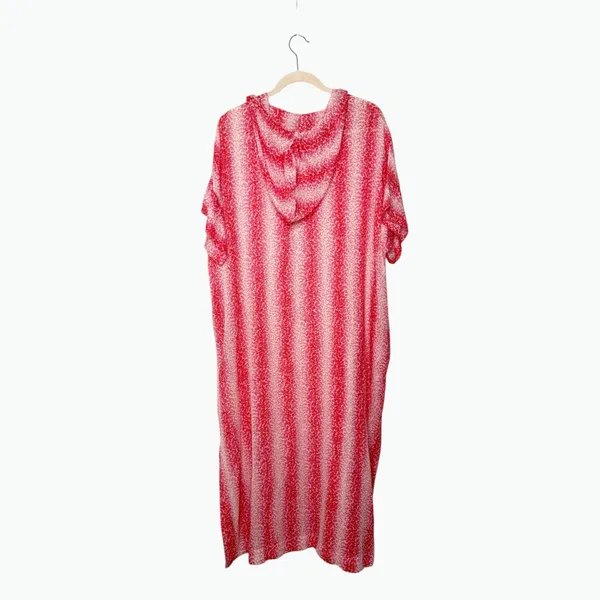 Tuckernuck Speckled Pink Coral Easy Hooded Beach Cover-Up Maxi Dress Size L - Image 2