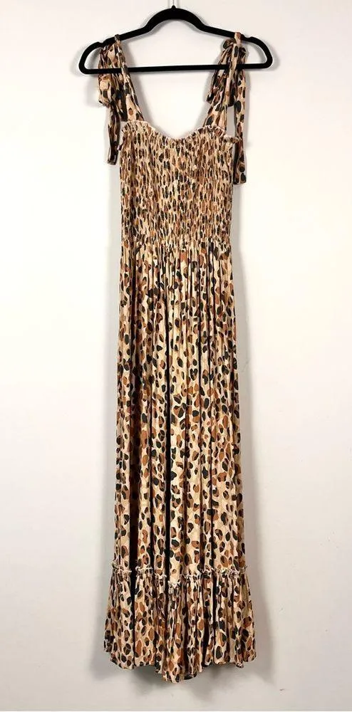 By Together Fika Leopard Smocked Maxi Dress Medium - Image 5