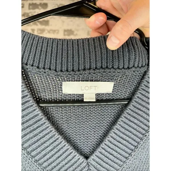 Loft | women knitted blue sweater vest - Image 2