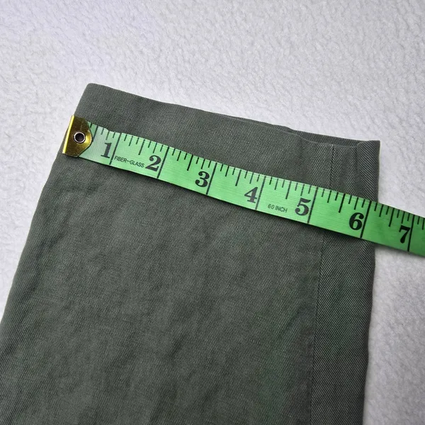 Vince -1159 Olive Green Linen Lyocell Blend‎ Tailored Straight Leg Pants Size 2 - Image 9