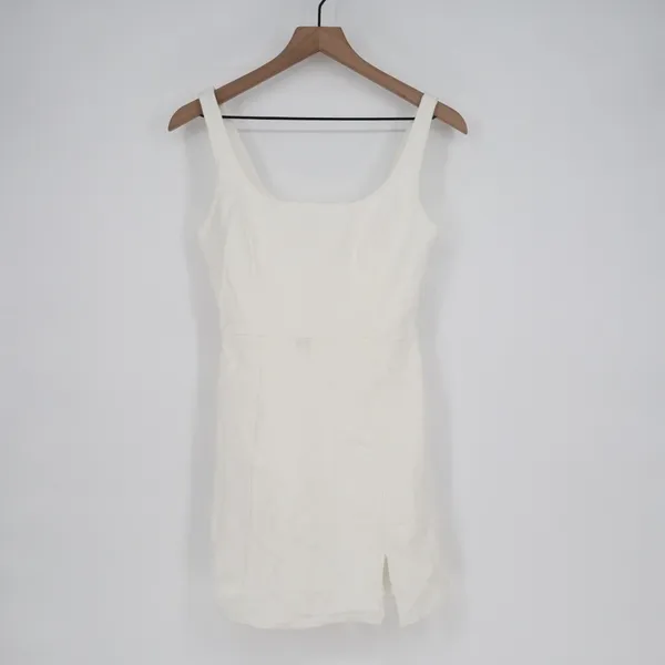Lulus Always Admired Mini Dress Womens Small White Stretch Side Slit Scoop Neck‎ - Image 2