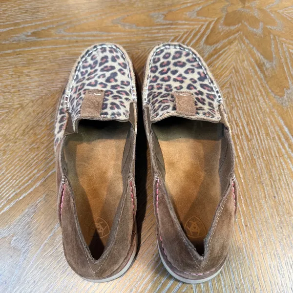 Ariat Cruiser Slip On Shoes Leopard Print Animal Suede Brown Pink Size‎ 7B - Image 5
