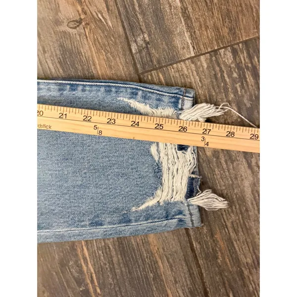 Frame Le Original High Rise Straight Leg Distressed Frayed Hem Jeans‎ Size 24x27 - Image 9