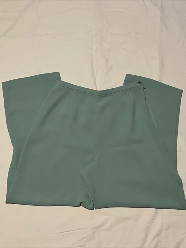Papillon Wide Leg Pants Women Size 14 Sage Green High Rise - Image 2
