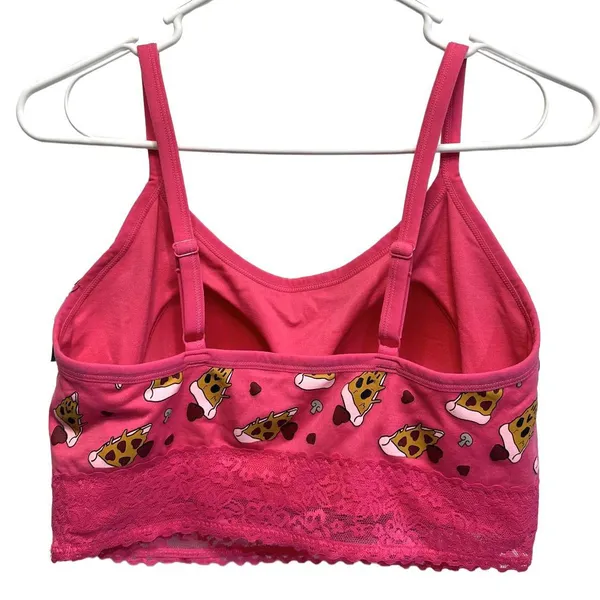 Torrid Seamless Lace Band Pizza My Heart Pink Bralette Size 0 (L/12) - Image 5