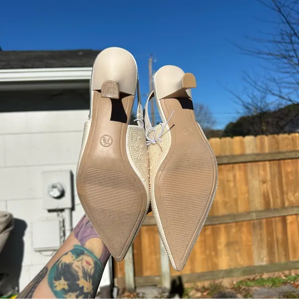 Women's Milan Slingback Heels - A New Day size 7.5 pearl‎ cream wedding summer - Image 8