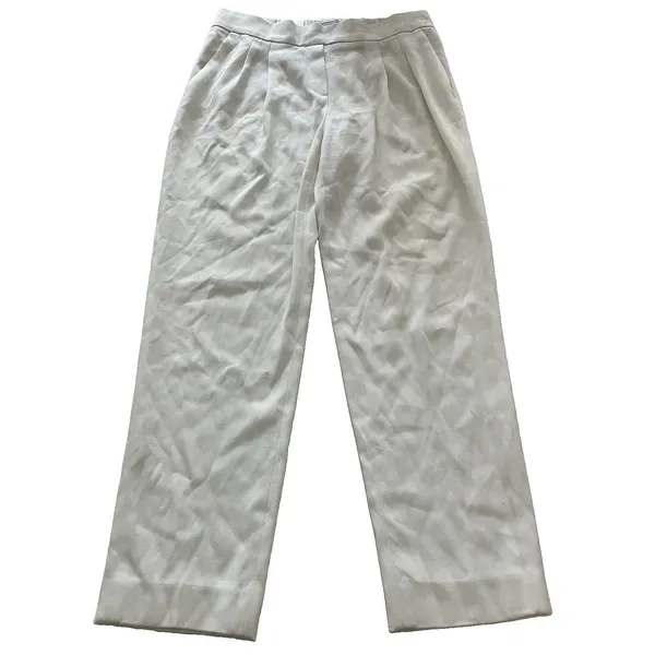Aritzia Babaton Cohen Pants Pleated Cropped Trousers 4 Ivory - Image 2