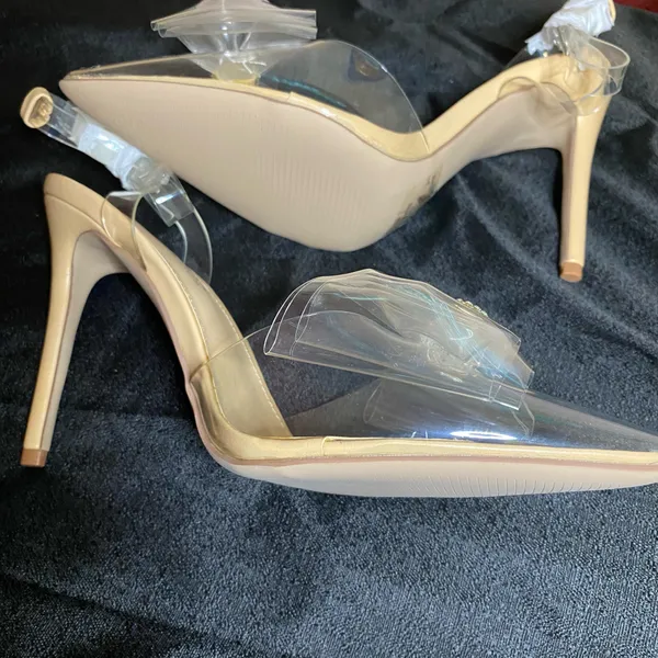 ✨ NIB / NWT ShoeDazzle Celestina Size 8.5 Clear Bow Crystal Sandals Heels $60.00 ✨ - Image 11