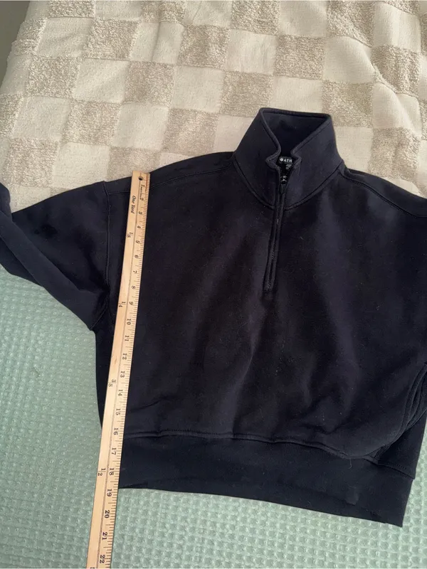 Athleta Seasoft Quarter Zip Sweatshirt Black Pullover Small - Image 3