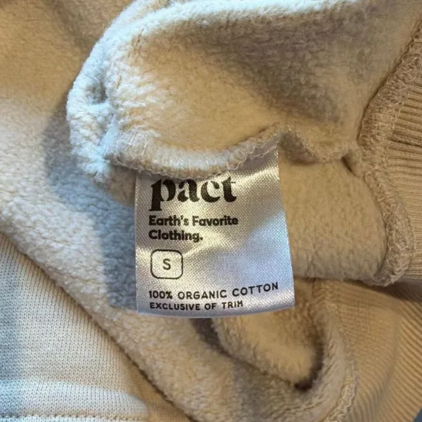 Pact Women’s Small Cream Big Cat Graphic Crewneck Sweatshirt Leopard Tiger Small - Image 5