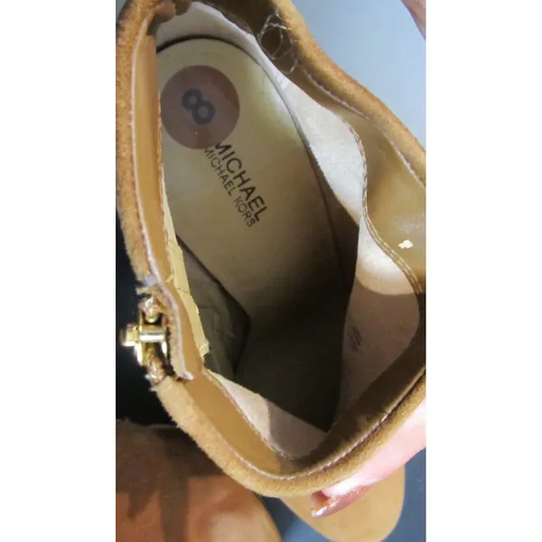 Michael Kors Haven Suede Boots Camel Tan Women’s Size 8 Platform Block Heel - Image 4