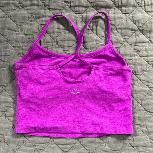 Beyond Yoga Spacedye™ Slim Racerback Cropped Tank in Vivid Plum Size Small - Image 2