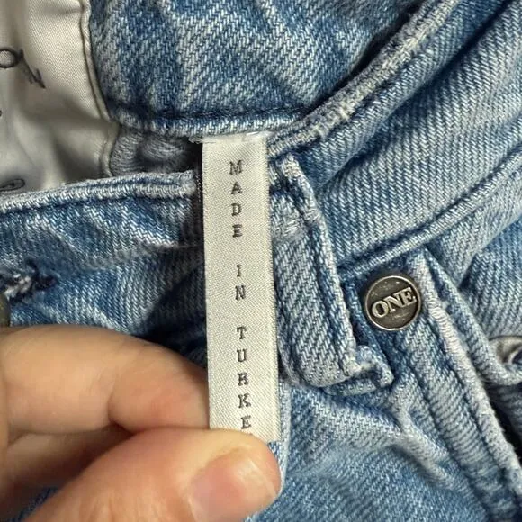 One Teaspoon Womens Smiths Low‎ Waist Wide Leg Denim Jeans Slouchy Multi Pocket - Image 15