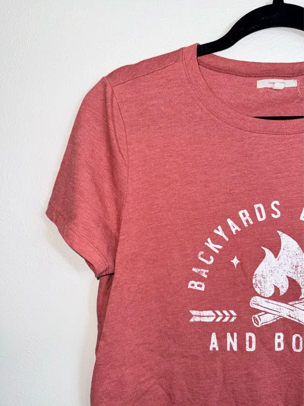 Maurices Backyards Bonfires and Booze Graphic Tee Red Short Sleeve - Image 4