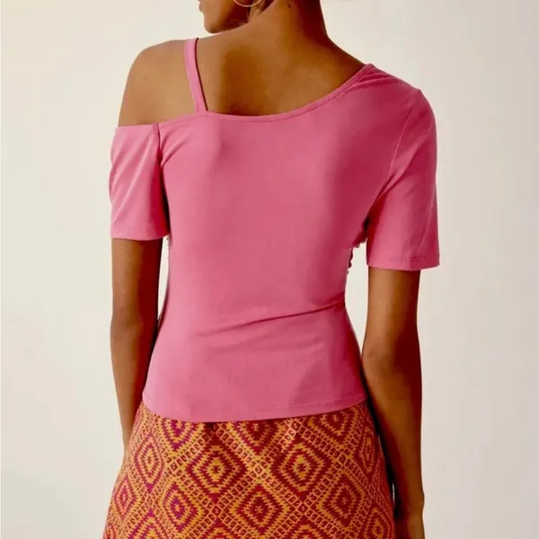 Sunday in Brooklyn‎ Anthropologie Ruched Wrap Top Pink Size XL NWT - Image 2