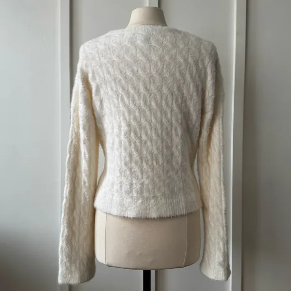 Joie Ivory Textured Knit Sweater - Image 3