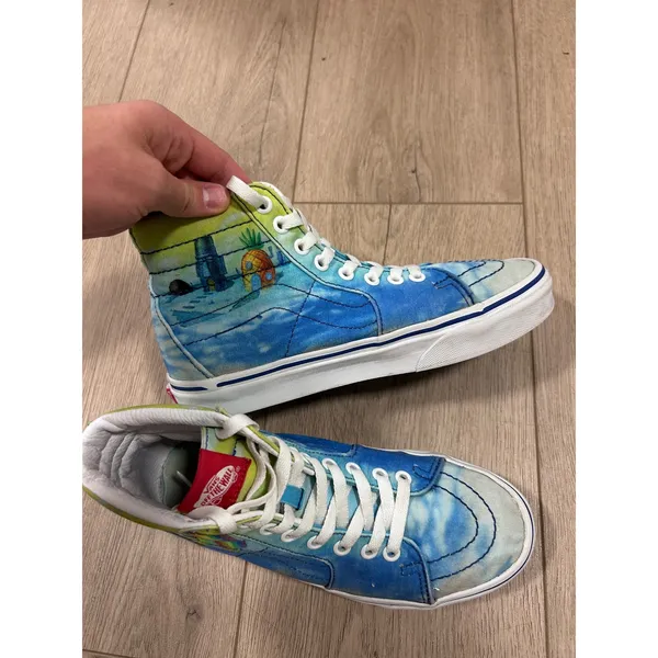 Vans Sk8-Hi SpongeBob SquarePants Tie Dye High Top Sneakers Womens 7 Mens 5.5 - Image 4