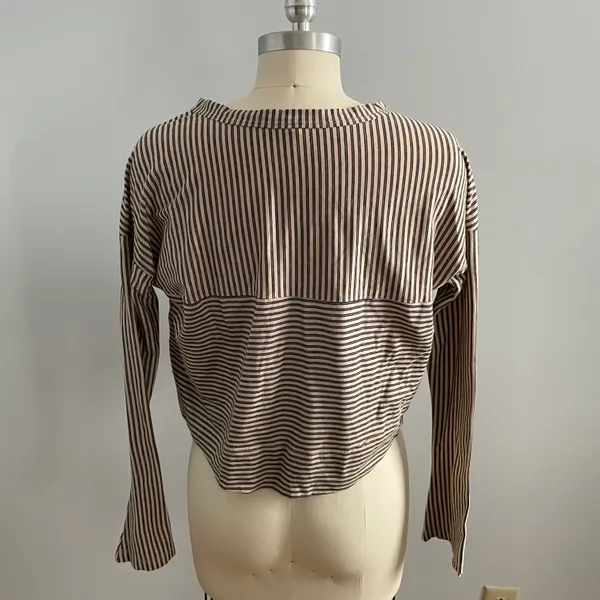 Free People Intimately Seeing Stripes Sleepwear Top- Cropped- Size XS- Top Only - Image 5