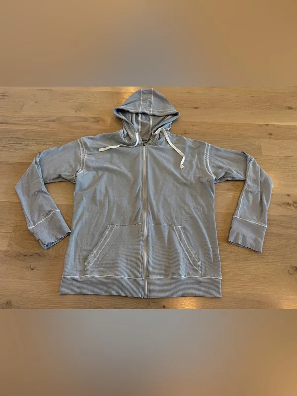 Albion lightweight zip up hoodie sweet stripes size large - Image 3