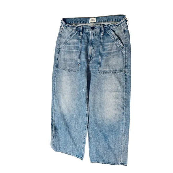CITIZENS OF HUMANITY Size 32 Ayla Cargo High-Rise Wide-Leg Jeans Light Wash - Image 2