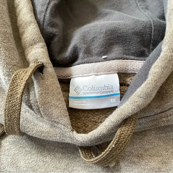 Columbia Hoodie Womens 1X Pullover Taupe Brown Fleece Granola Outdoor Hiking - Image 5
